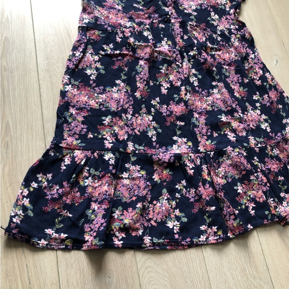Ivy Tiered Babydoll Floral Print Mini Dress in Navy Size XS - Picture 8 of 11